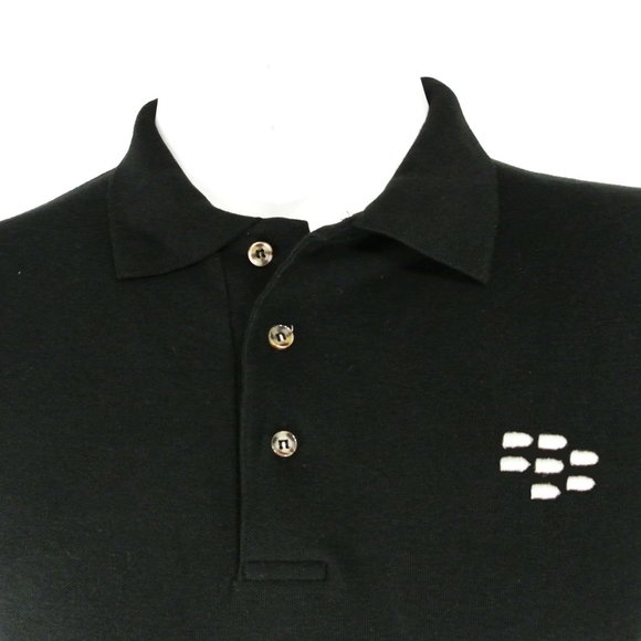 BLACKBERRY BBM Black Polo Shirt Employee Uniform NEW Size L Large - Picture 3 of 8